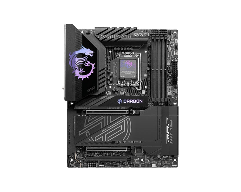 MSI MPG Z890 CARBON WIFI INTEL Z890  Motherboard, 4x DDR5 256GB, 3x PCI-E x 16, 5x M.2, 4x SATA 6G, 10x USB 3, 3x USB-C