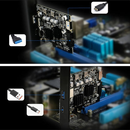 Simplecom EC315 PCIe x4 to 4-Port USB 3.2 Gen II 10Gbps Type-C and Type-A with F