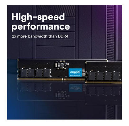 Crucial 64GB (1x64GB) DDR5 UDIMM 5600MHz CL46 Desktop PC Memory