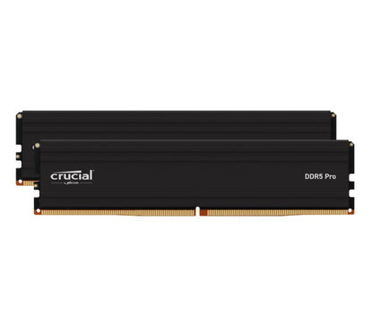 Crucial Pro 32GB (2x16GB) DDR5 UDIMM 5600MHz CL46 Black Heat Spreader Support In