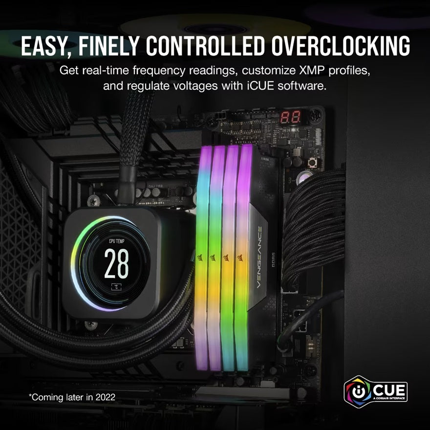 Corsair Vengeance RGB 64GB (2x32GB) DDR5 DRAM 6400MT/s CL42 Intel XMP Memory Kit