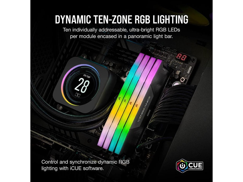 Corsair Vengeance RGB 64GB (2 x 32GB) 288-Pin PC RAM DDR5 6000 (PC5 48000) Desktop Memory