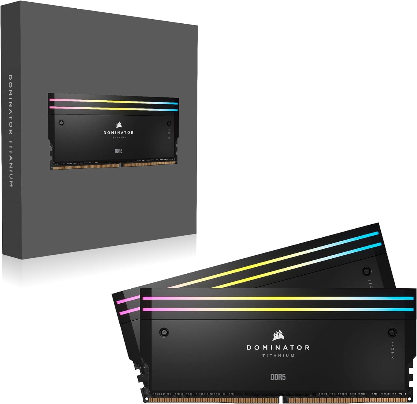 Corsair DOMINATOR® TITANIUM RGB 32GB (2x16GB) DDR5 DRAM 6400MT/s CL32 Intel XMP