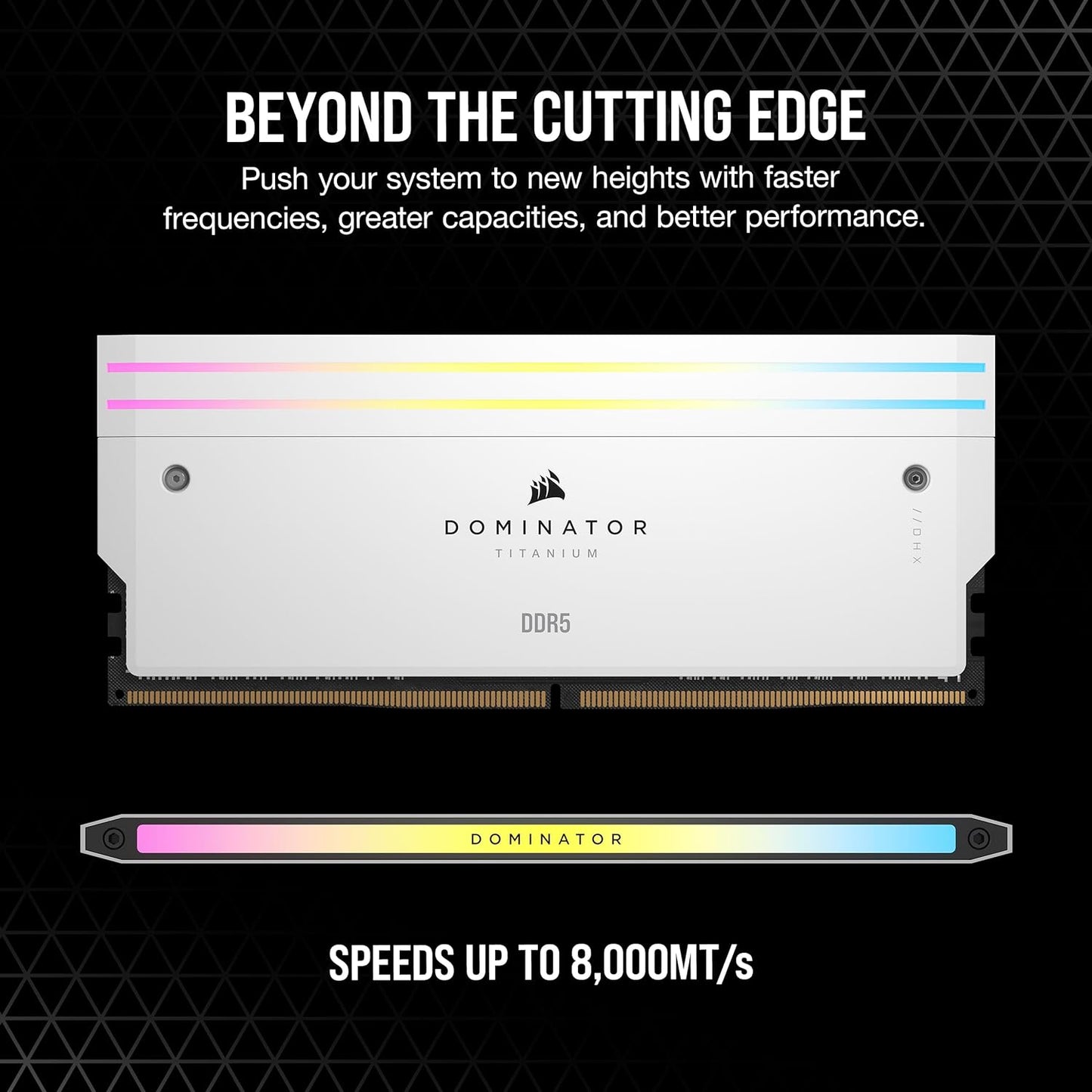 Corsair DOMINATOR® TITANIUM RGB 64GB (2x32GB) DDR5 DRAM 6600MT/s CL32 Intel XMP