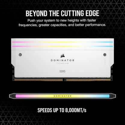 Corsair DOMINATOR® TITANIUM RGB 64GB (2x32GB) DDR5 DRAM 6600MT/s CL32 Intel XMP