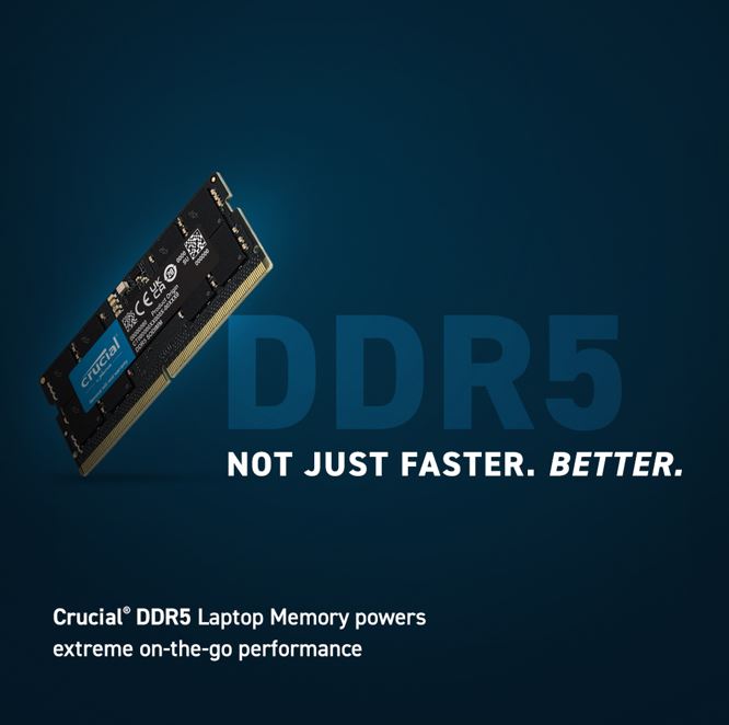 Crucial 64GB (2x32GB) DDR5 SODIMM 5600MHz CL46 Laptop Laptop Memory