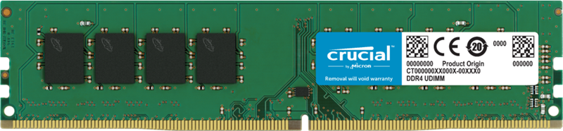 Crucial 32GB (1x32GB) DDR4 UDIMM 3200MHz CL22 1.2V Dual Ranked Desktop PC Memory