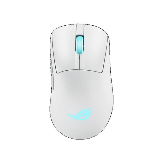 ASUS ROG Keris II Origin Gaming Mouse Moonlight White, ROG Micro Switch II, USB/Bluetooth/RF 2.4GHz, 8000 Hz, AURA Sync, 2 m paracord