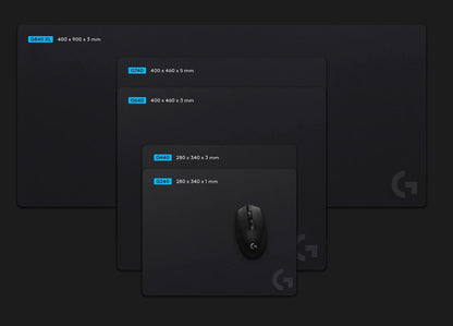 Logitech G640 Large Cloth Gaming Mouse Pad Classic Size 40 cm x 46 cm 3 mm Low Profile Hard Surface
