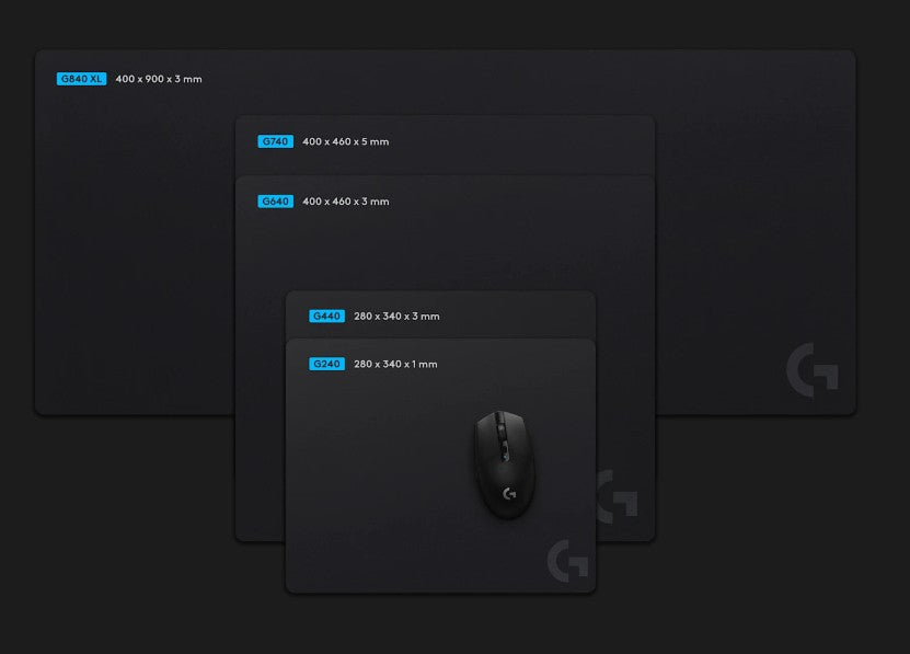 Logitech G840 XL Cloth Gaming Mouse Pad Classic Size 40 cm x 90 cm 3 mm mouse pad