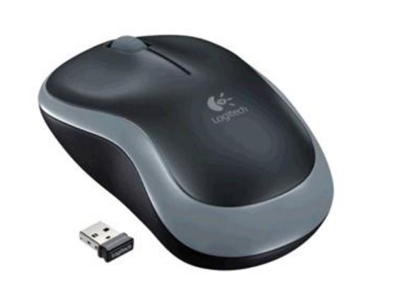 Logitech M185 Wireless Mouse — Grey, Nano Receiver, 1-Year Battery Life