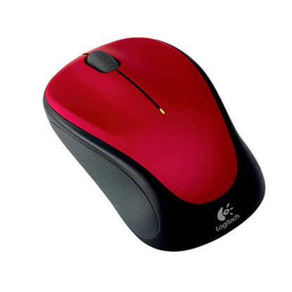 Logitech M235 Wireless Mouse — Red, Contoured Design, Advanced Optical Tracking
