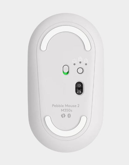 (LS)Logitech Pebble M350S Wireless Optical Mouse White  Graphite 1000 dpi  Bluetooth Low Energy