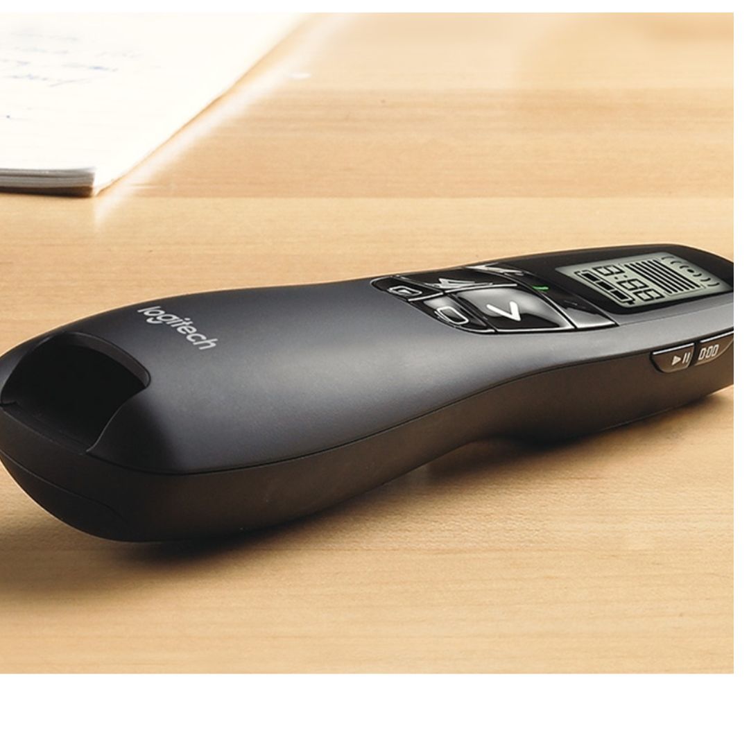 Logitech R800 Laser Presentation Remote LCD display  time tracking 30m Range, 2.