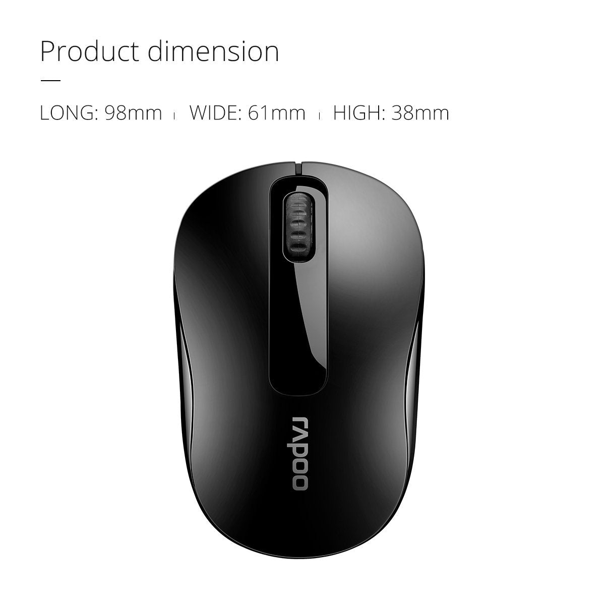 RAPOO M10 PLUS  2.4GHz Wireless Optical Mouse Black - 1000dpi 3Keys
