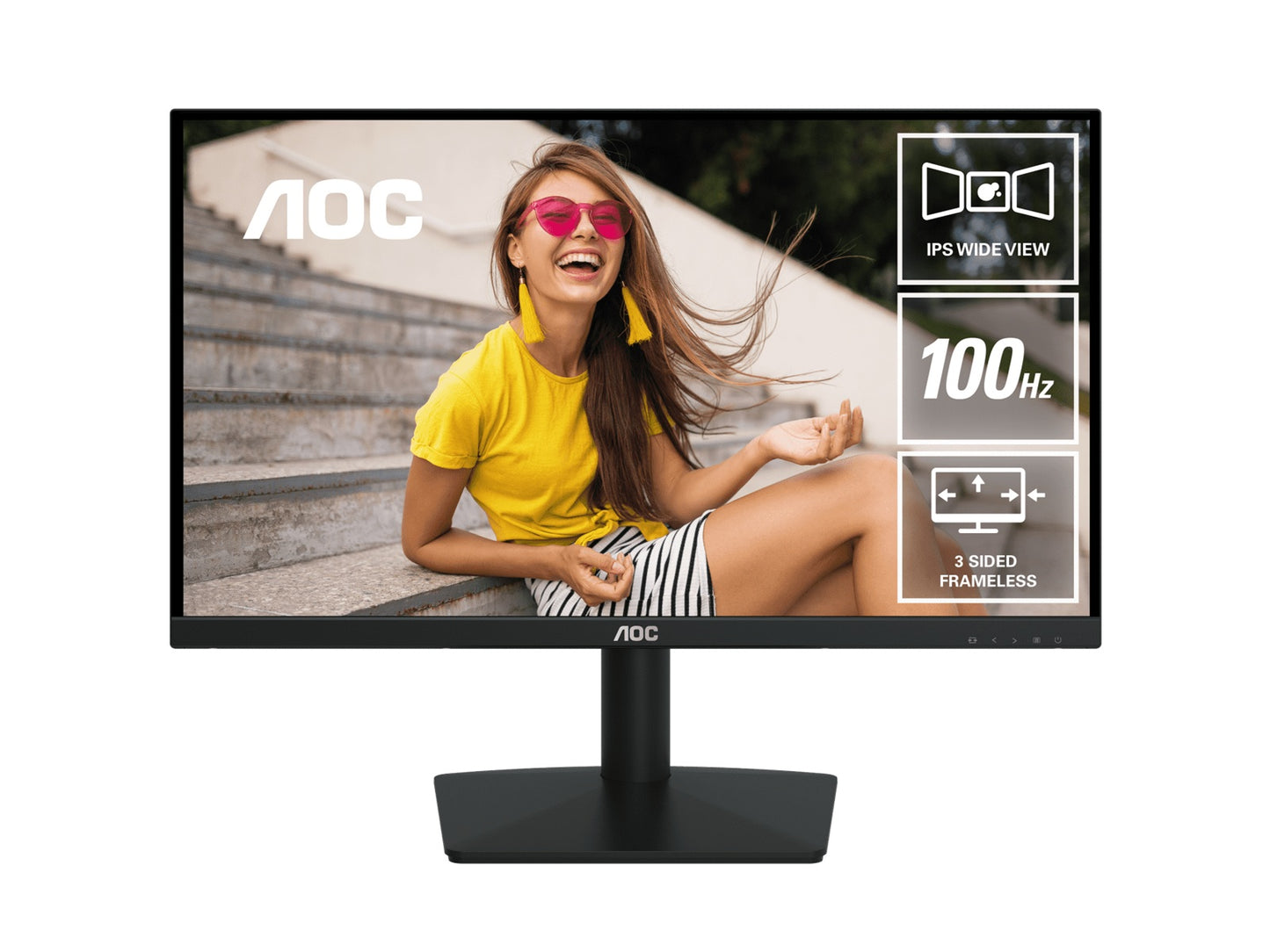 AOC 23.8' IPS. 1920 × 1080 FHD, 100Hz, 8ms GtG (bw), HDMI 1.4 x1,VGA x1, Adapti
