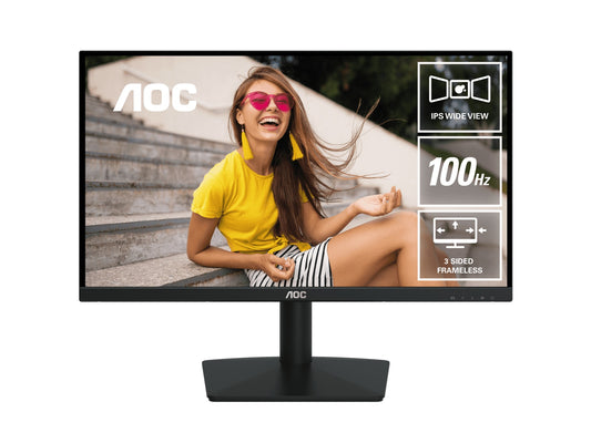 AOC 23.8' IPS. 1920 × 1080 FHD, 100Hz, 8ms GtG (bw), HDMI 1.4 x1,VGA x1, Adapti