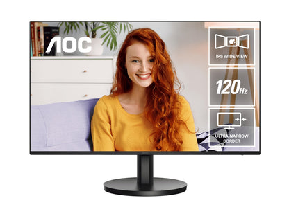 AOC 27' IPS, 120Hz, 250cd/m2,  Full HD 1920 ×1080  2w Speakers, 3-Way Frameless