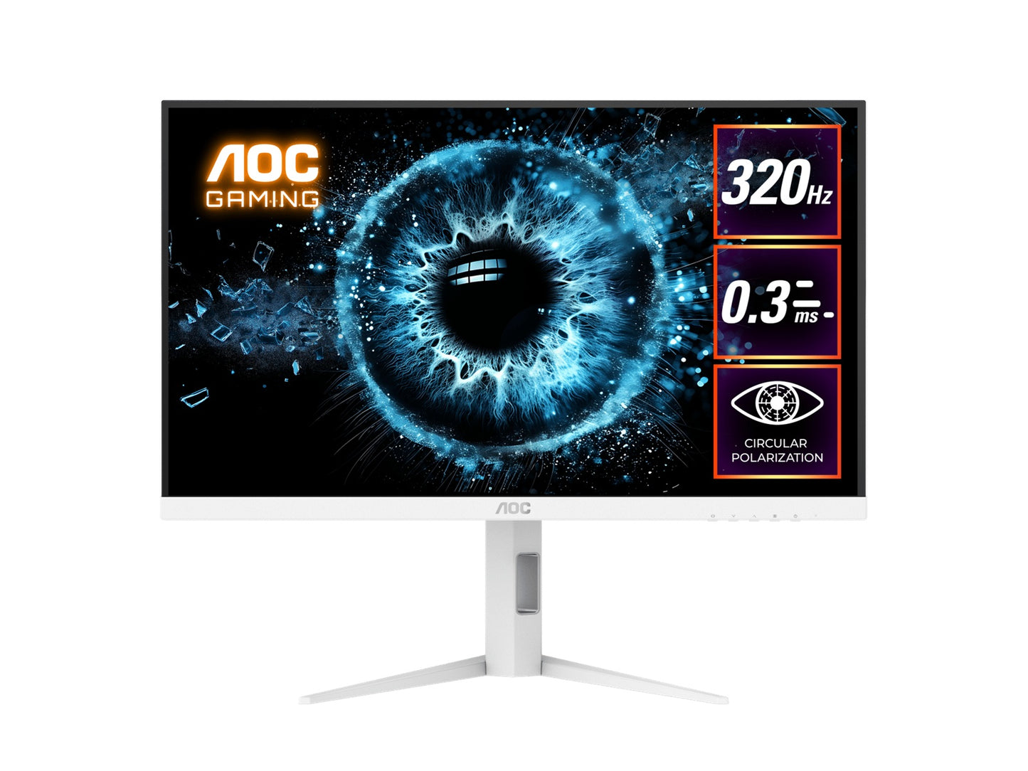AOC Q27G4SL/WS 27" Fast IPS Gaming Monitor — 2560x1440, 320Hz, 1ms, HDR 450 nits, sRGB 125%, HDMI 2.1, DP 1.4