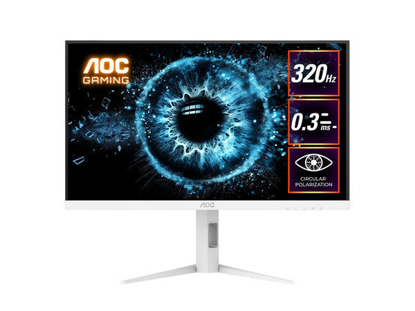 AOC Q27G4SL/WS 27" Fast IPS Gaming Monitor — 2560x1440, 320Hz, 1ms, HDR 450 nits, sRGB 125%, HDMI 2.1, DP 1.4