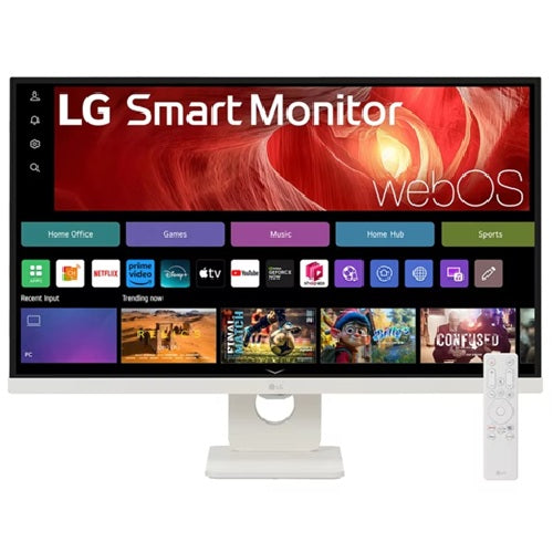 LG 27" 4K UHD IPS Smart Monitor — 3840x2160, 60Hz, 5ms, 400 nits, HDR400, USB-C, Height/Tilt/Pivot Stand