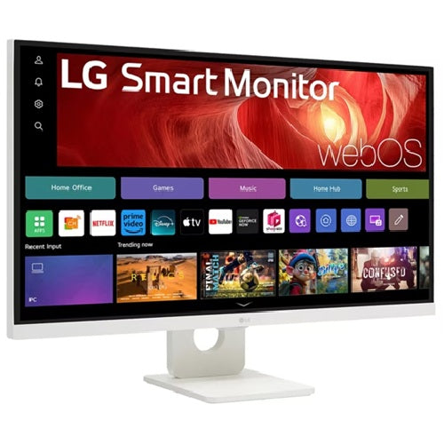 LG 27" 4K UHD IPS Smart Monitor — 3840x2160, 60Hz, 5ms, 400 nits, HDR400, USB-C, Height/Tilt/Pivot Stand