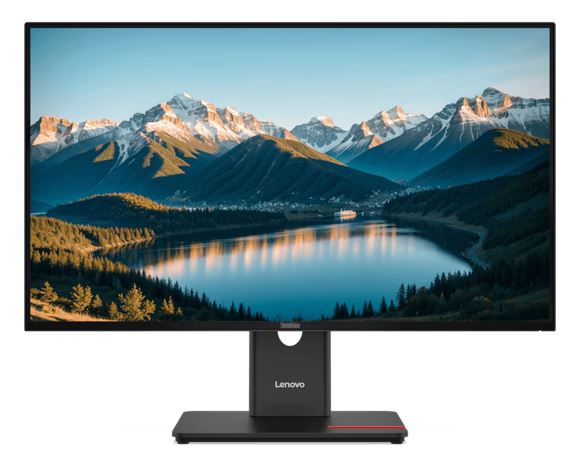 LENOVO ThinkVision T27Q-40 27' QHD Monitor IPS 2560x1440 16:9 Height Adjustable Tilt Swivel pivot Anti-GlarE DP HDMI USB-C Hub VESA Black 3YR