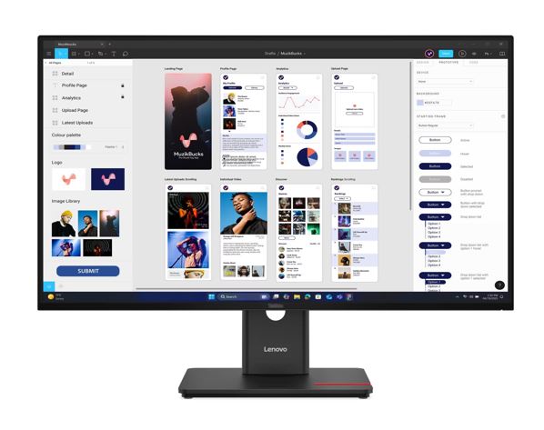 LENOVO ThinkVision T32H-30 31.5'/32' 60Hz UHD IPS Monitor 3840x2160 16:9 4ms Height Adjustable Tilt Pivot Swivel HDMI DP USB-C hub LAN RJ45 VESA 3yr