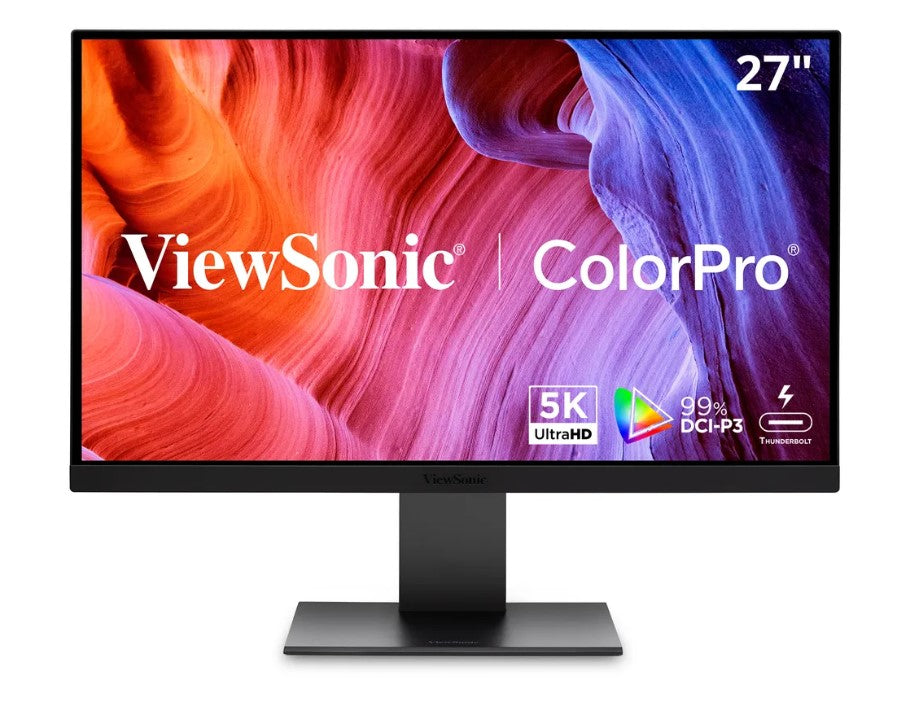 ViewSonic VP2788-5K - 27' ColorPro 5K 218PPI Mac / PC Monitor, 100W Thunderbolt 4, USB C, 99% DCI-P3 Colour Gamut, Colour Accuracy (Delta E<2), 3YARW