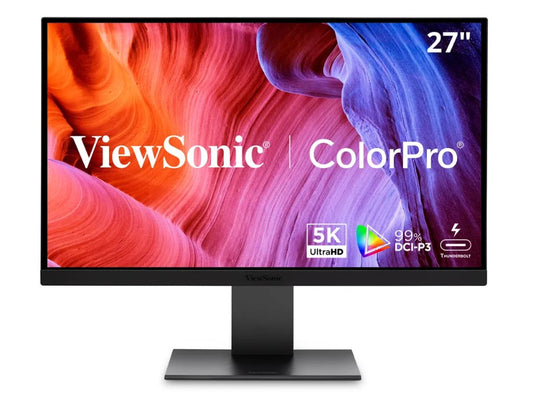 ViewSonic VP2788-5K - 27' ColorPro 5K 218PPI Mac / PC Monitor, 100W Thunderbolt 4, USB C, 99% DCI-P3 Colour Gamut, Colour Accuracy (Delta E<2), 3YARW
