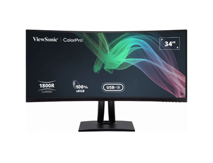 ViewSonic 34' ColorPro™ 21:9 Curved UWQHD 3440 x 1440, 90W USB-C, 100% sRGB, D