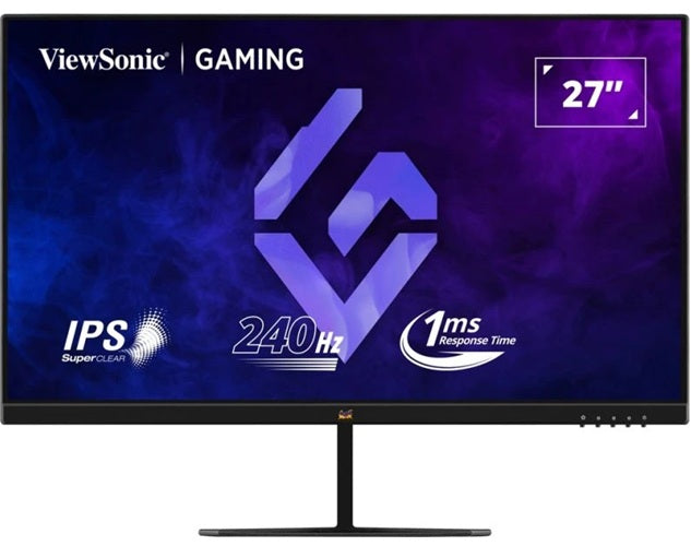 ViewSonic 27' FHD IPS Gaming, 240Hz, 1ms MPRT, HDR10, FreeSync, G‑Sync Compatible, HDMI×2, DP, 178°/178°, 250 Nits, 3YARW
