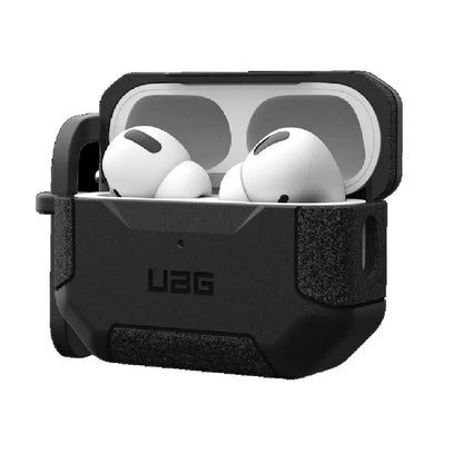 UAG Scout Apple Airpods Pro (2nd Gen) Rugged Case - Black (104123114040),DROP+ Military Standard,Detachable Carabiner, Featherlight,10 Years Warranty