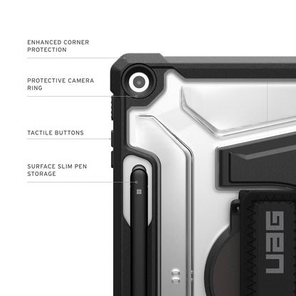 UAG Plasma Microsoft Surface Pro 12 Rugged Case - Ice/Black (324023114340), DROP+ Military Standard, Hand Strap,  Built-in Kickstand,10 Years Warranty