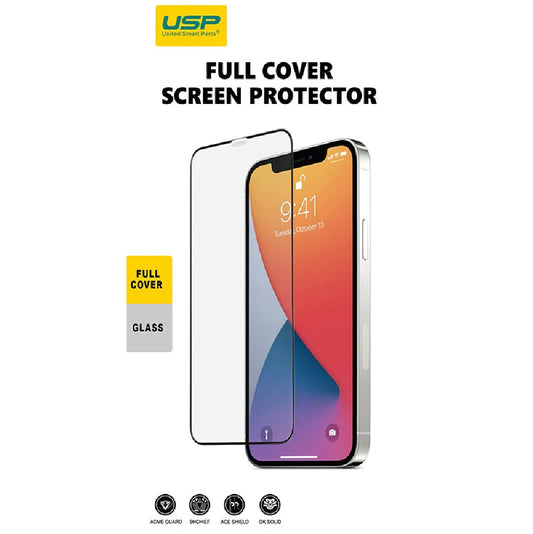 USP Apple iPhone 16 / iPhone 15 (6.1') Tempered Glass Screen Protector : Full Coverage, 9H Hardness, Bubble-Free, Anti-fingerprint, 3 Year Warranty