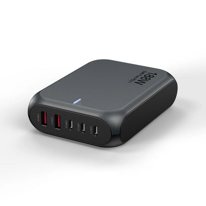 USP 188W Five Ports USB-C PD GaN Wall Charger Black - 3x USB-C, 2x USB-A, Efficient, High Quality, Tablet, Laptop,Watch, iPhone, 2 Year Warranty