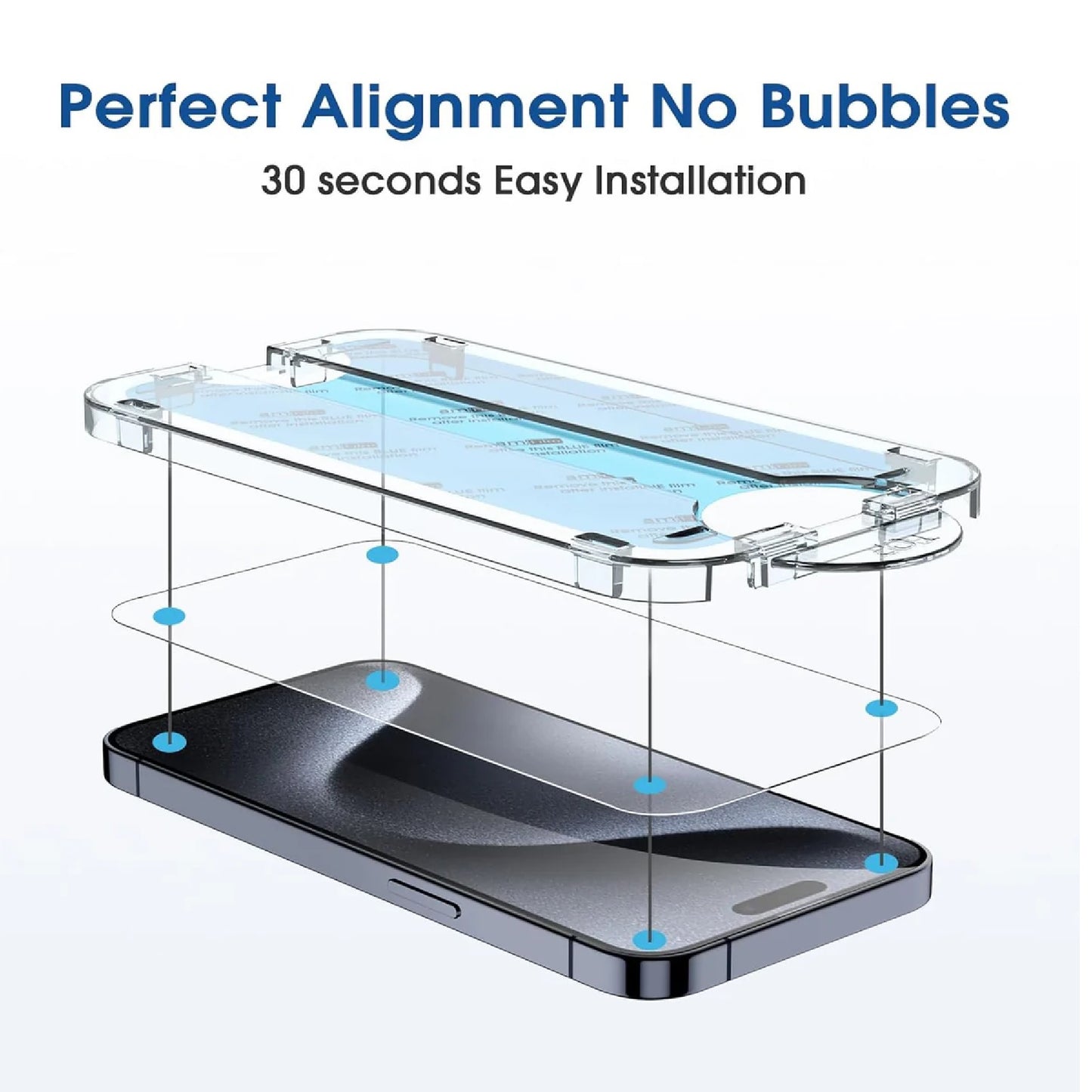 USP Apple iPhone 16 / iPhone 15 (6.1') Tempered Glass Screen Protector : Full Coverage, Easy Align Dust-free Tray, 9H Hardness, Bubble-Free