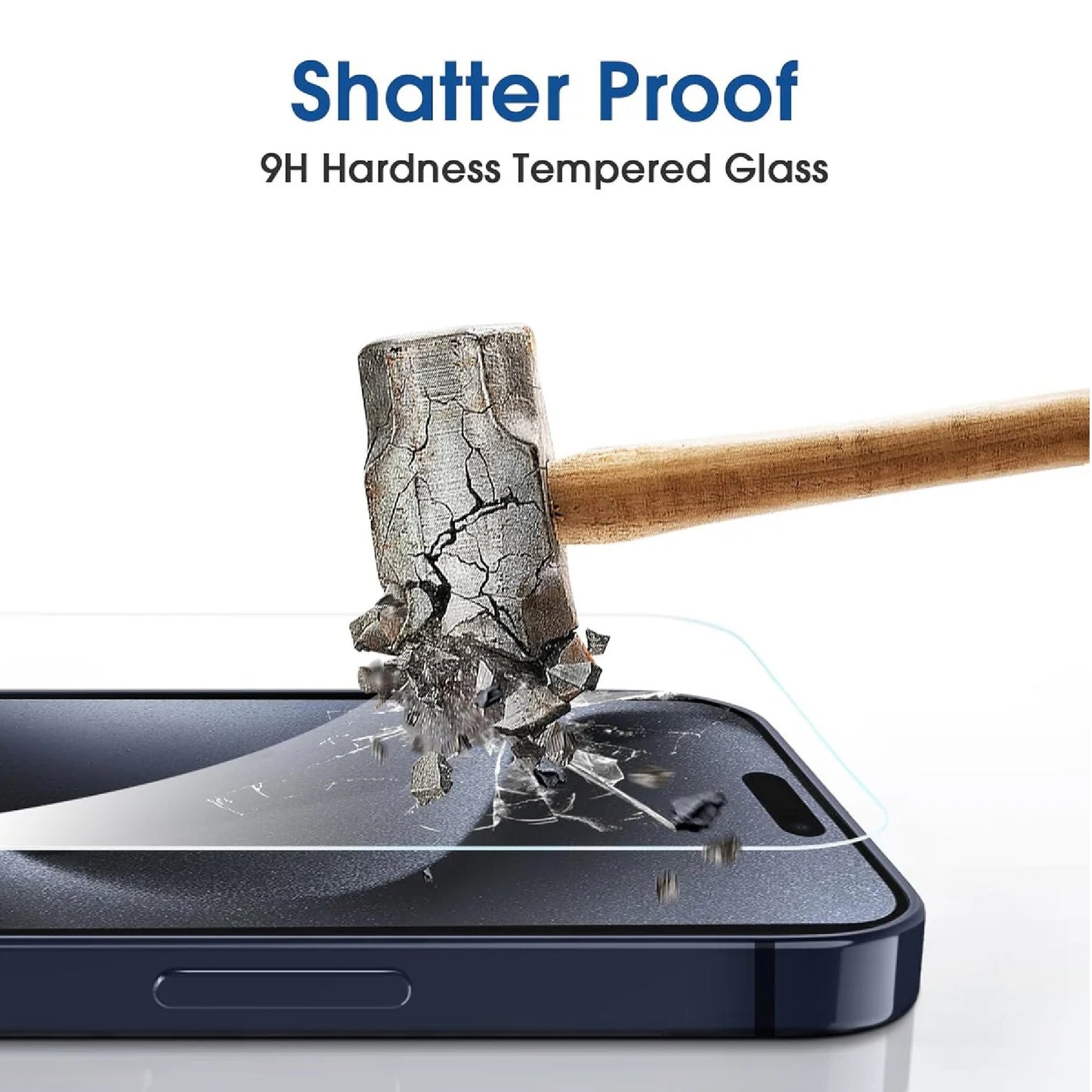 USP Apple iPhone 16 / iPhone 15 (6.1') Tempered Glass Screen Protector : Full Coverage, Easy Align Dust-free Tray, 9H Hardness, Bubble-Free