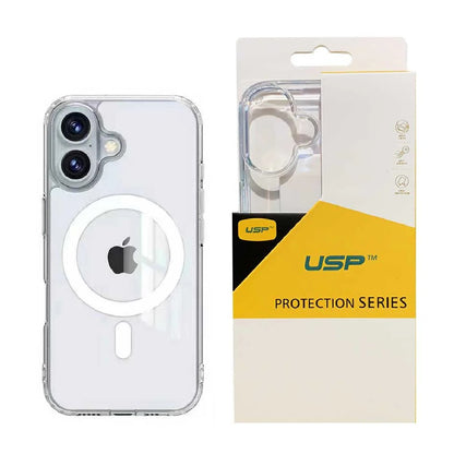 USP Apple iPhone 16 Plus (6.7') Clear Rock Shockproof Case with MagSafe - Ultra-Thin, Lightweight, Non-Slip, Multi-Layer, 3 Year Warranty