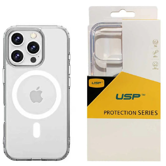 USP Apple iPhone 16 Pro Max (6.9') Clear Rock Shockproof Case with MagSafe - Ultra-Thin,Lightweight,Non-Slip,Multi-Layer, 3 Year Warranty