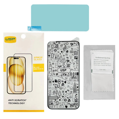 USP Apple iPhone 16 Pro Max (6.9') Armor Glass Full Cover Screen Protector (8 PCS)-5X Anti Scratch Technology,Perfectly Fit Curves,9H Surface Hardness