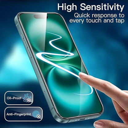 USP Apple iPhone 17 Pro / iPhone 17 / iPhone 16 Pro (6.3') Armor Glass Full Cover Tempered Glass Screen Protector - 5X Anti Scratch Technology