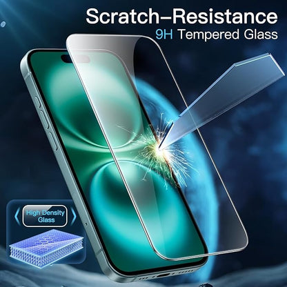 USP Apple iPhone 17 Pro / iPhone 17 / iPhone 16 Pro (6.3') Armor Glass Full Cover Tempered Glass Screen Protector - 5X Anti Scratch Technology
