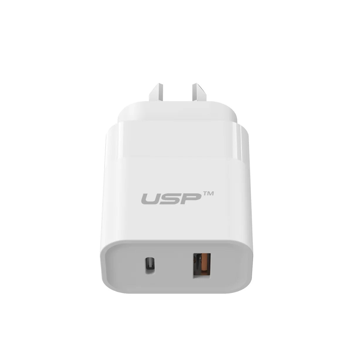 USP 30W Dual Ports (USB-C PD + USB-A QC3.0) Fast Wall Charger - Safe Charge,Comp