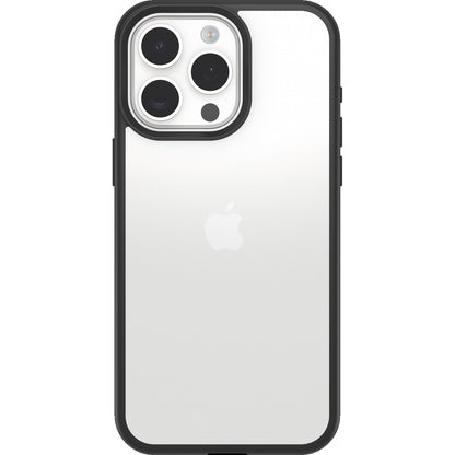 OtterBox React Apple iPhone 15 Pro Max (6.7') Case Black Crystal (Clear/Black) - (77-92783), Antimicrobial,DROP+ Military Standard, 7 Years Warranty