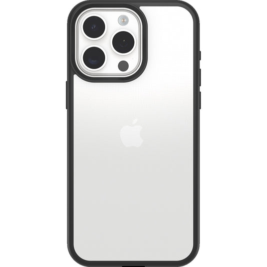 OtterBox React Apple iPhone 15 Pro Max (6.7') Case Black Crystal (Clear/Black) - (77-92783), Antimicrobial,DROP+ Military Standard, 7 Years Warranty