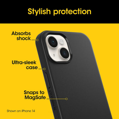 OtterBox Symmetry MagSafe Apple iPhone 16e / iPhone 15 / iPhone 14 / iPhone 13 (6.1') Case Black - (77-92928), Ultra-Sleek, 7 Years Warranty