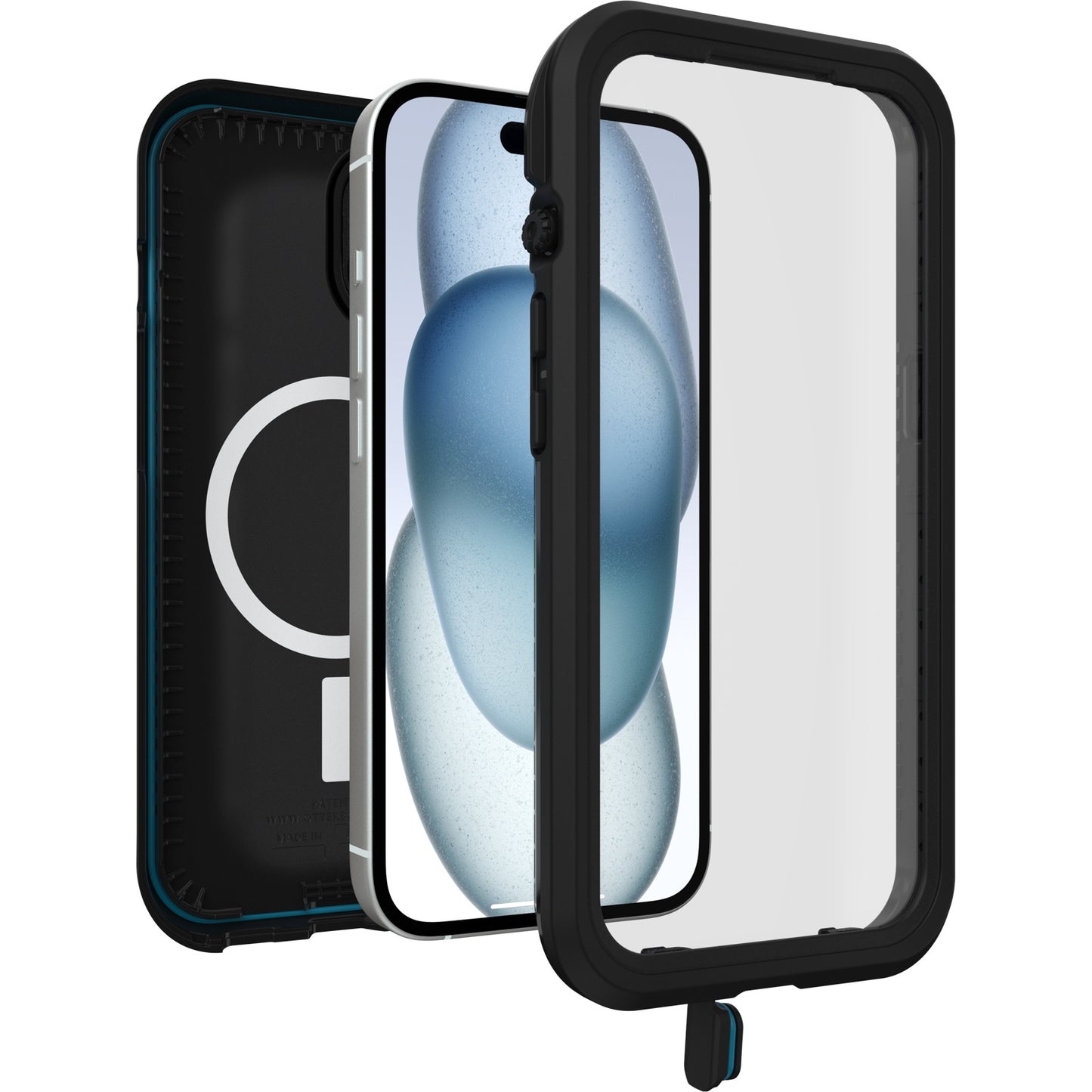 OtterBox Fre MagSafe Apple iPhone 15 (6.1') Case Black -(77-93438),DROP+ 5X Military Standard,2M WaterProof,Built-In Screen Protector,7 Years Warranty