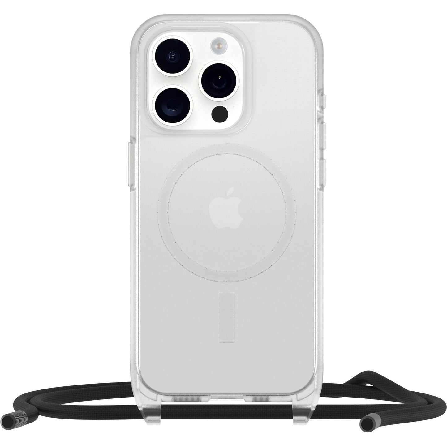 OtterBox React Necklace MagSafe Apple iPhone 15 Pro (6.1') Case Clear - (77-93573), DROP+ Military Standard,Detachable Nylon Rope,7 Years Warranty