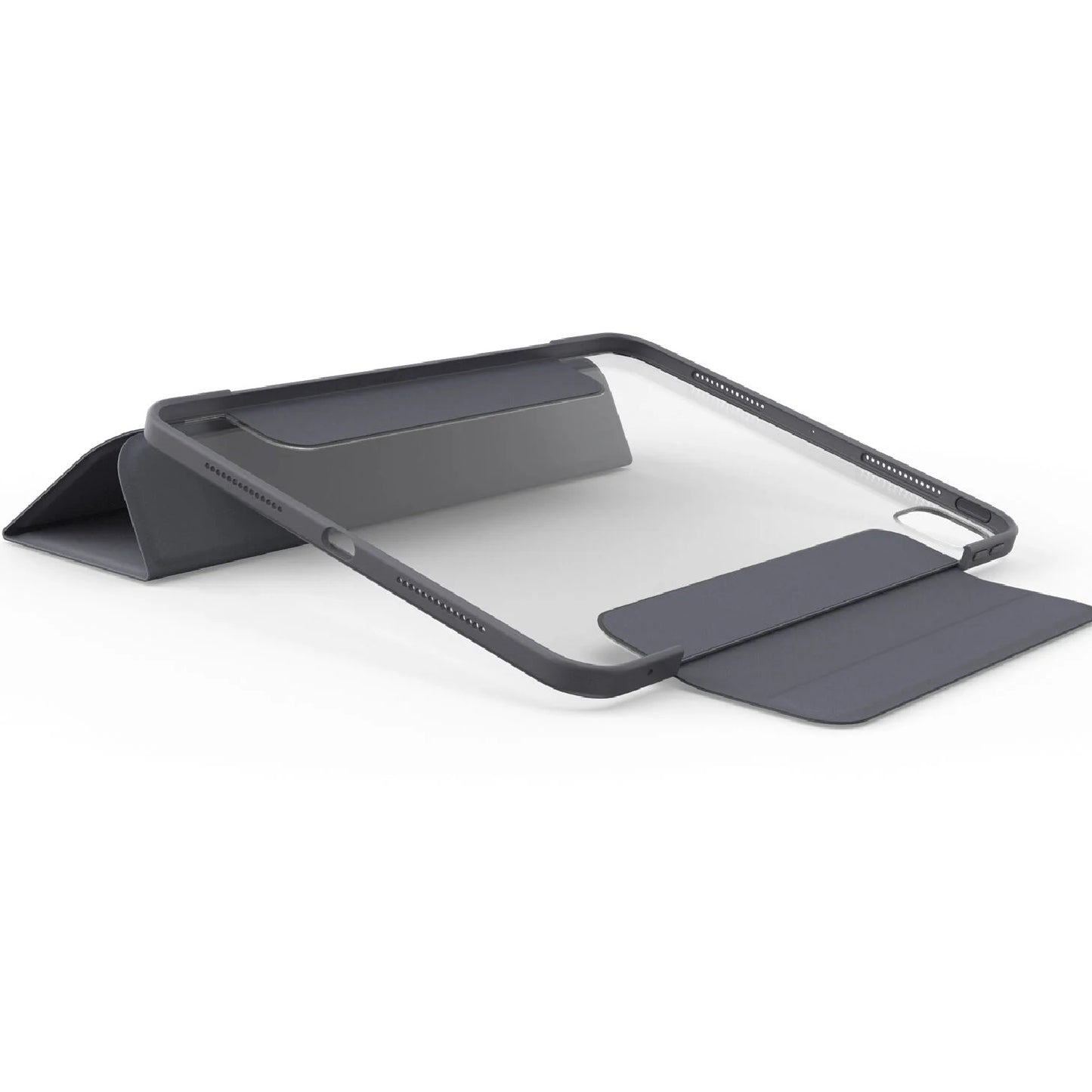 OtterBox Symmetry Folio Apple iPad Pro (11') (M5/M4) (6th/5th Gen) Case Thunderstorm (Clear/Dark Grey) - (77-95257), Pencil Storage, 7 Years Warranty